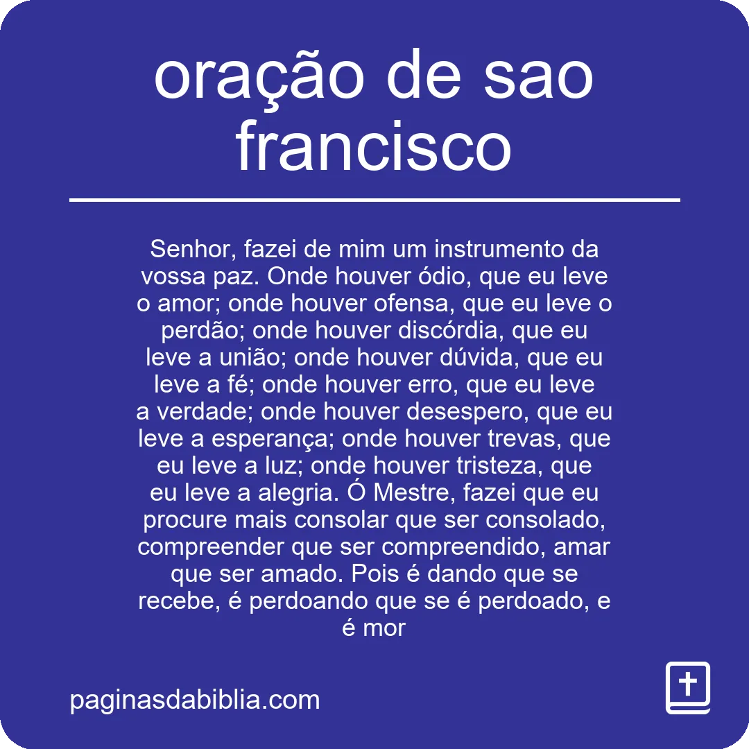 oração de sao francisco