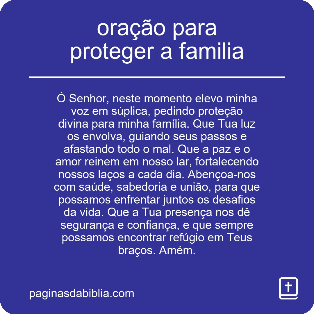 oração para proteger a familia