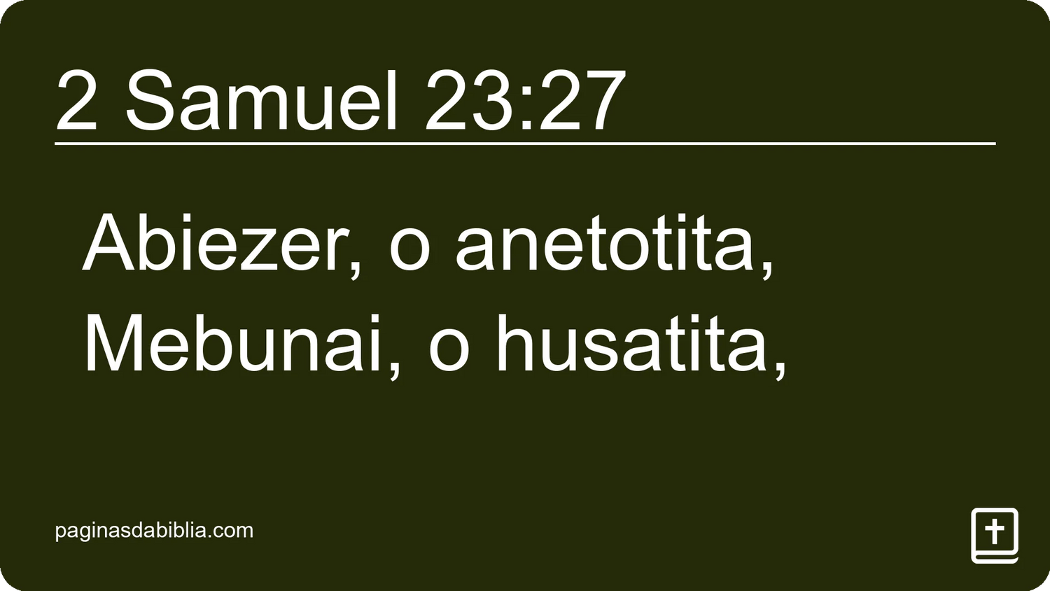 2 Samuel 23:27