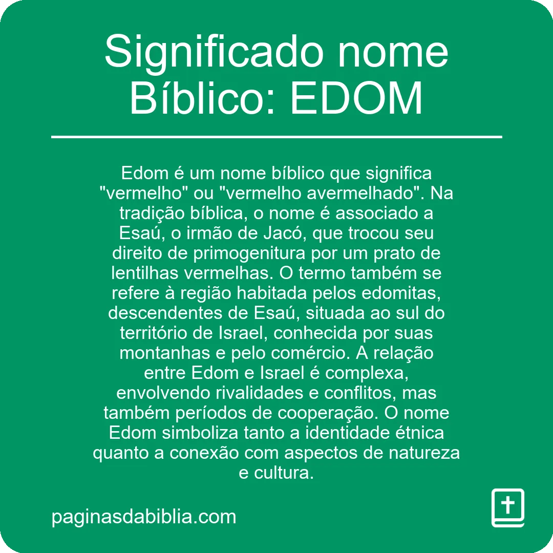 Significado nome Bíblico: EDOM