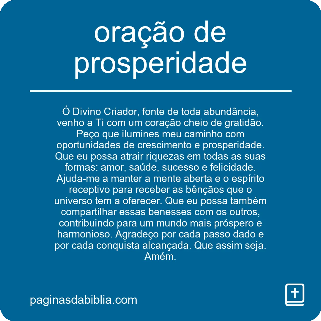 oração de prosperidade