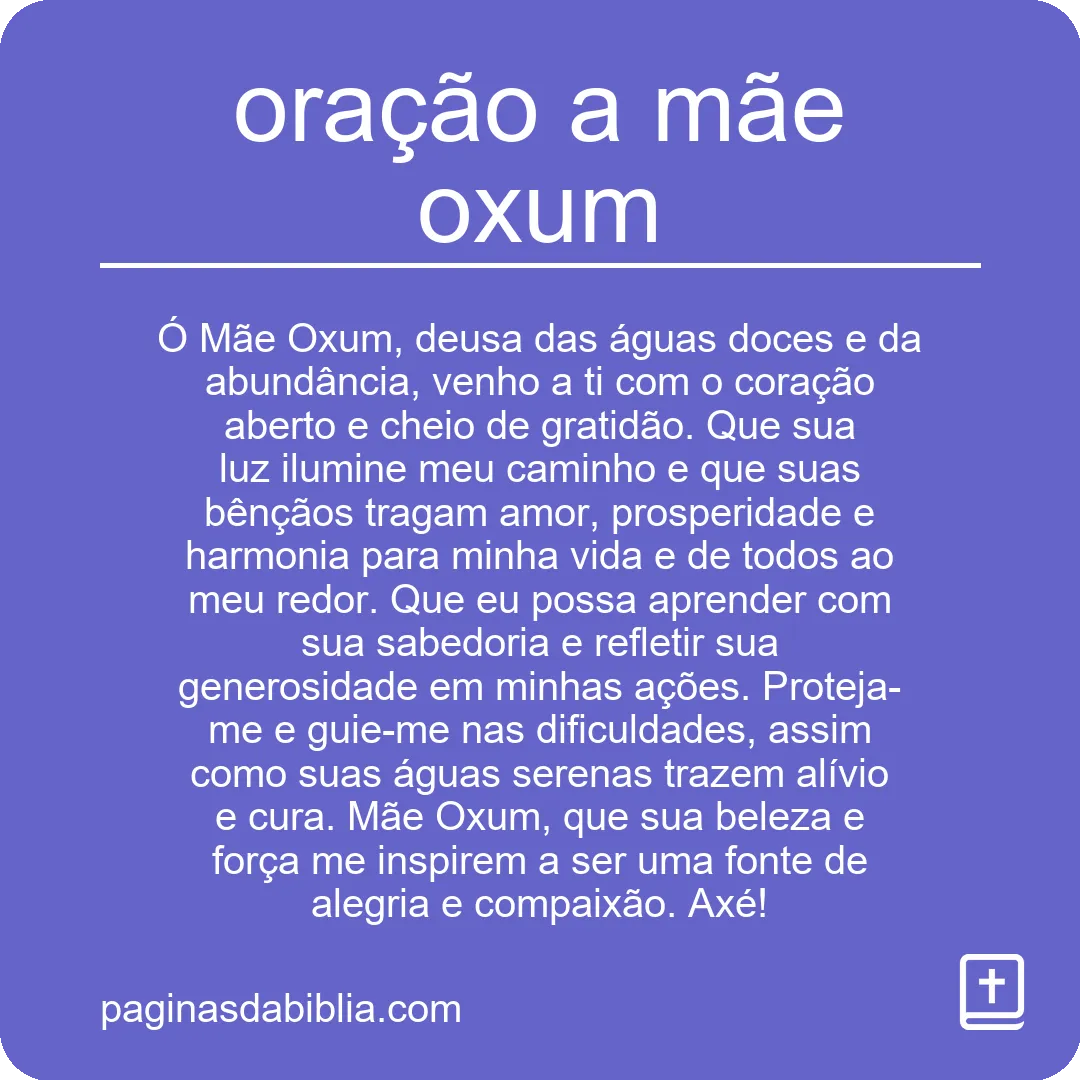 oração a mãe oxum