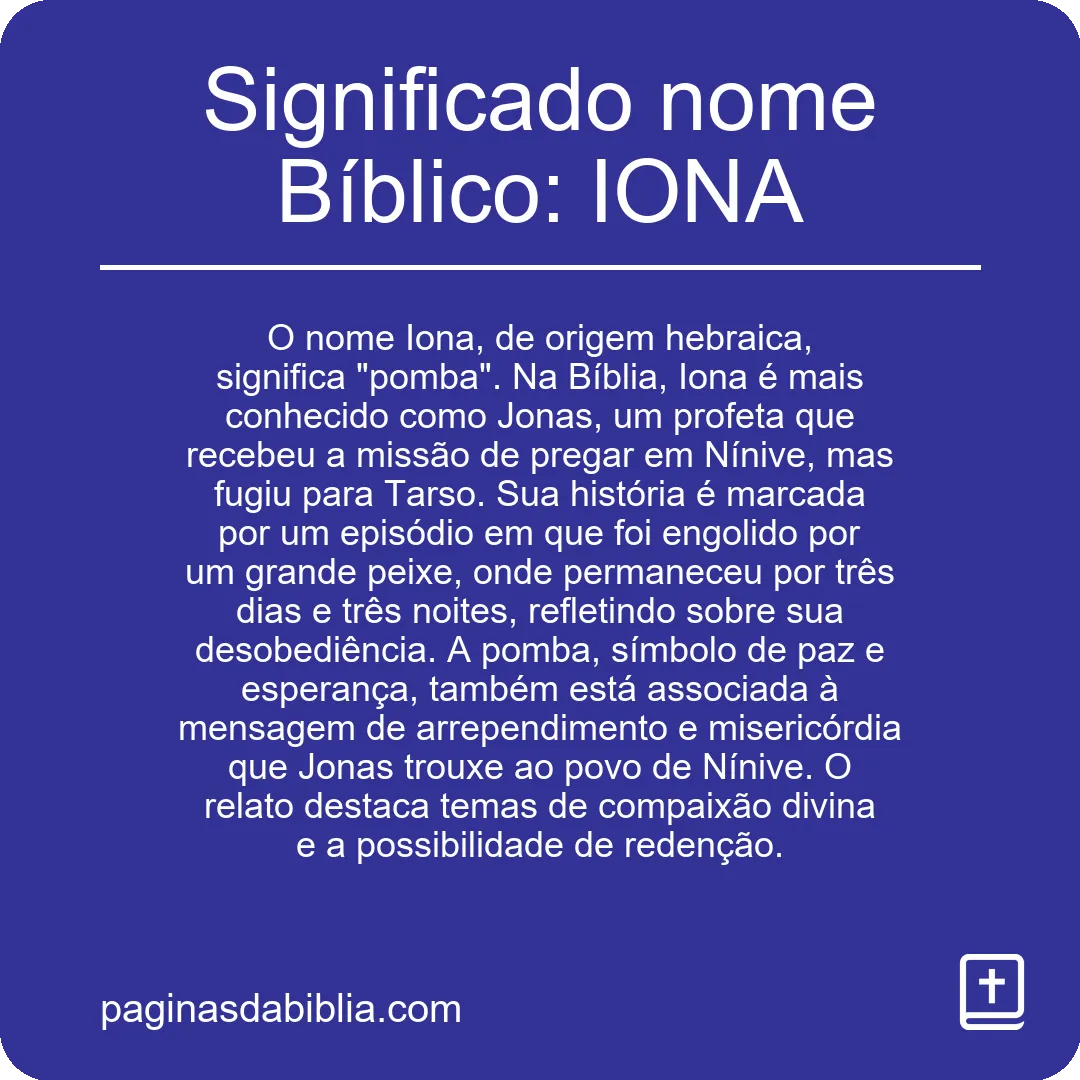 Significado nome Bíblico: IONA