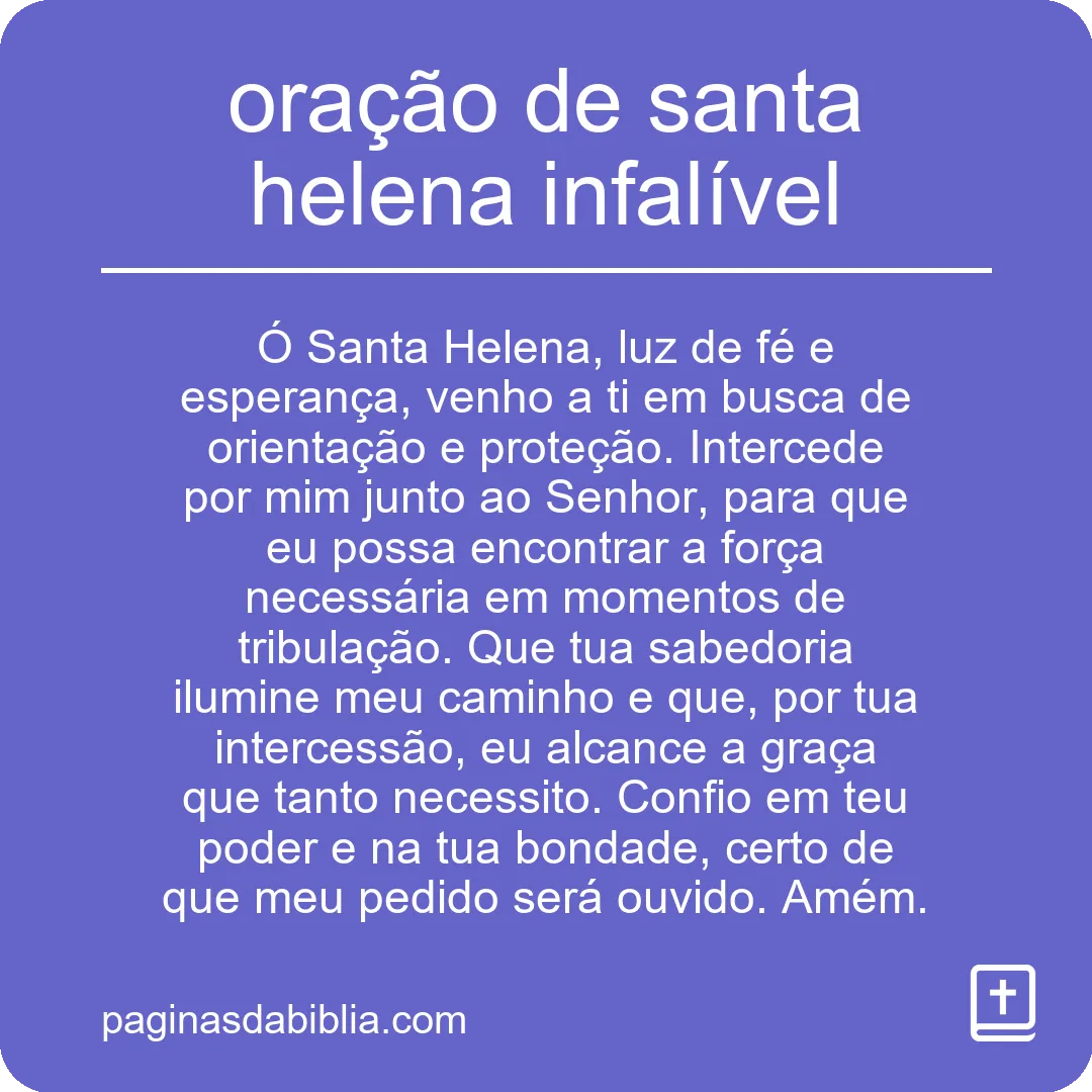 oração de santa helena infalível