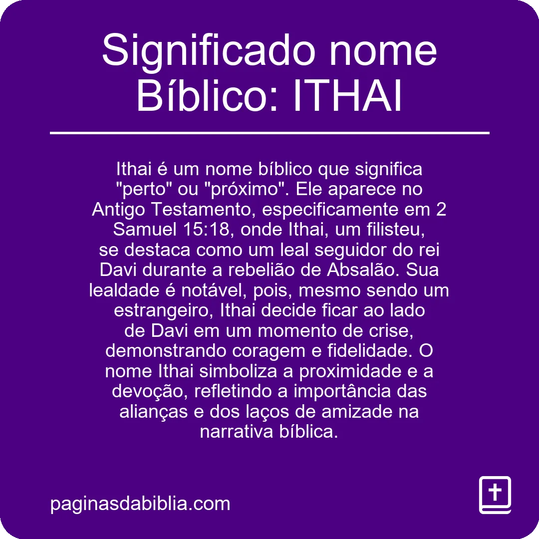 Significado nome Bíblico: ITHAI