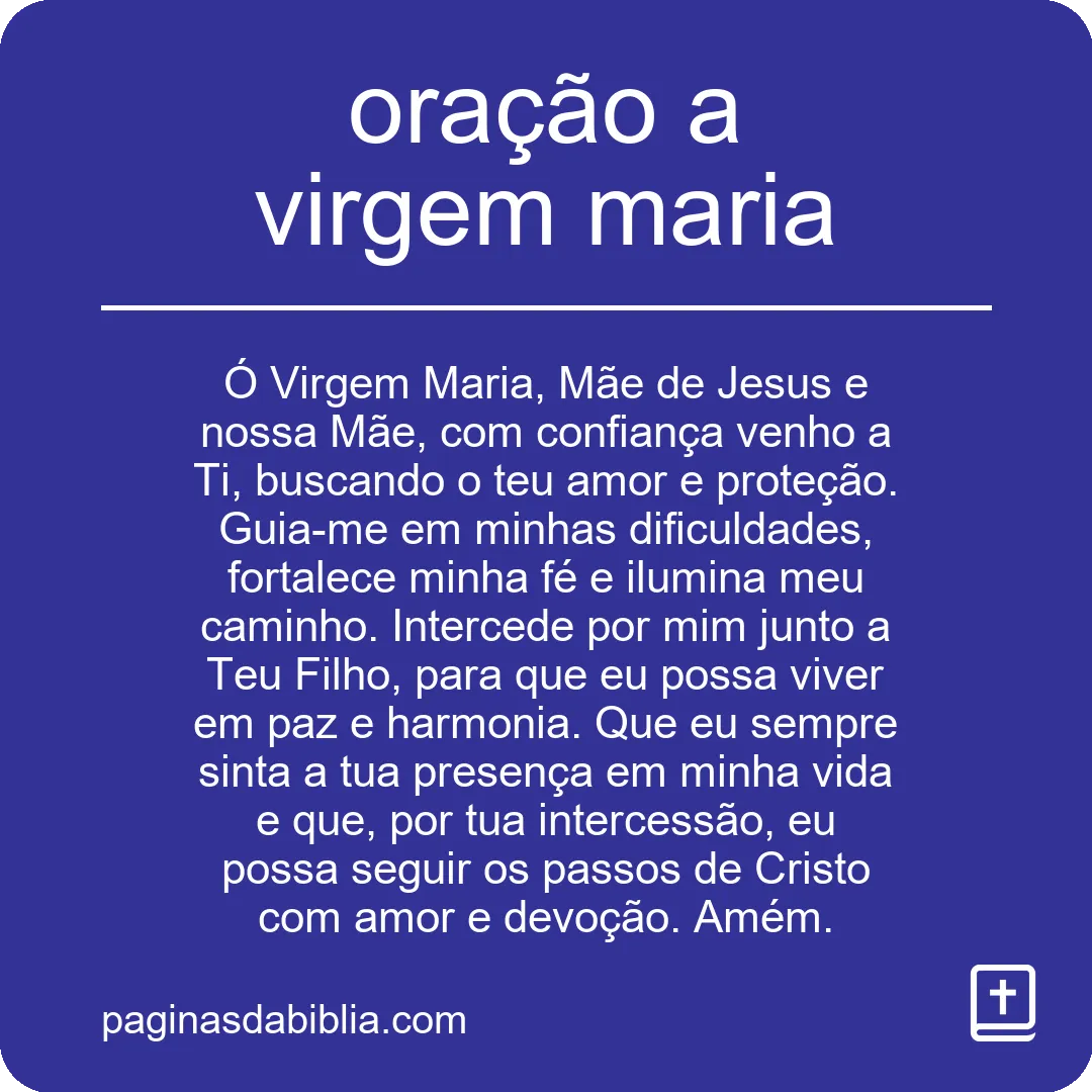 oração a virgem maria