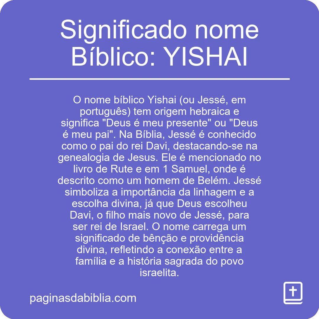 Significado nome Bíblico: YISHAI