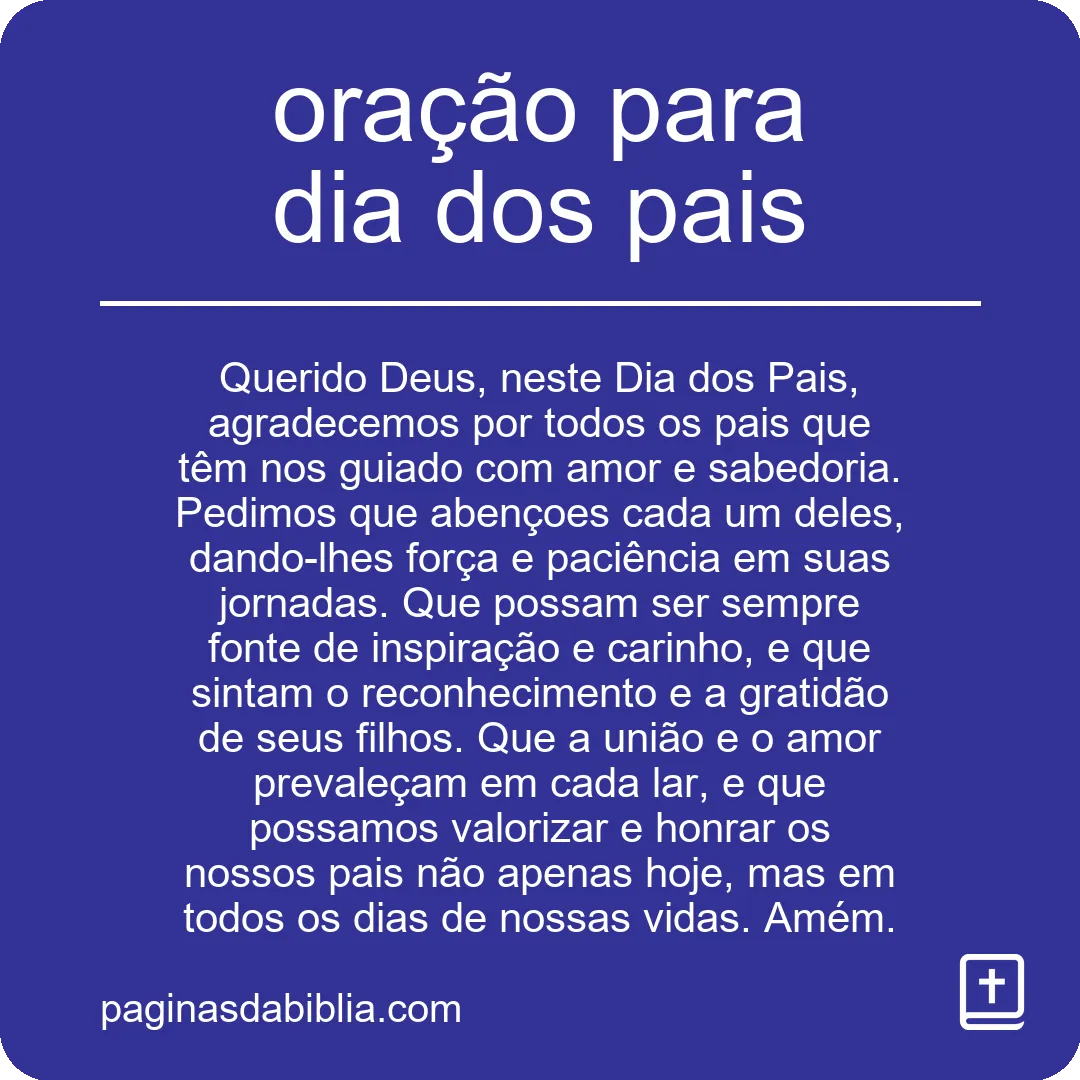 oração para dia dos pais