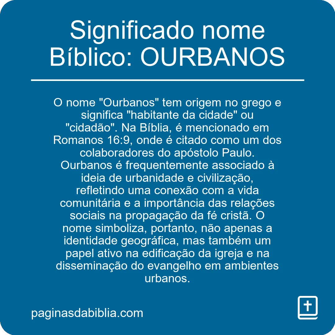 Significado nome Bíblico: OURBANOS