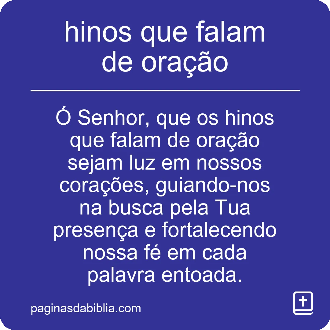 hinos que falam de oração