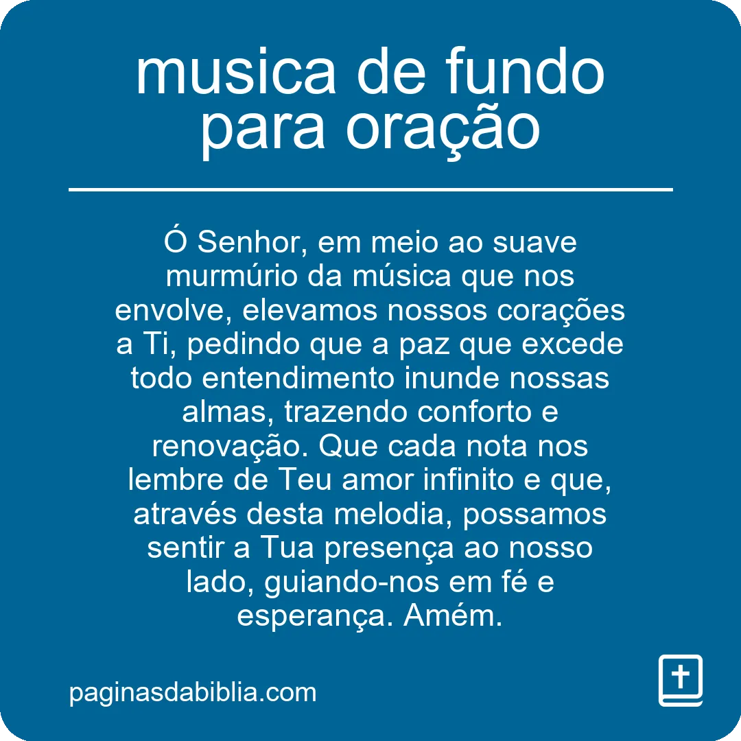 musica de fundo para oração