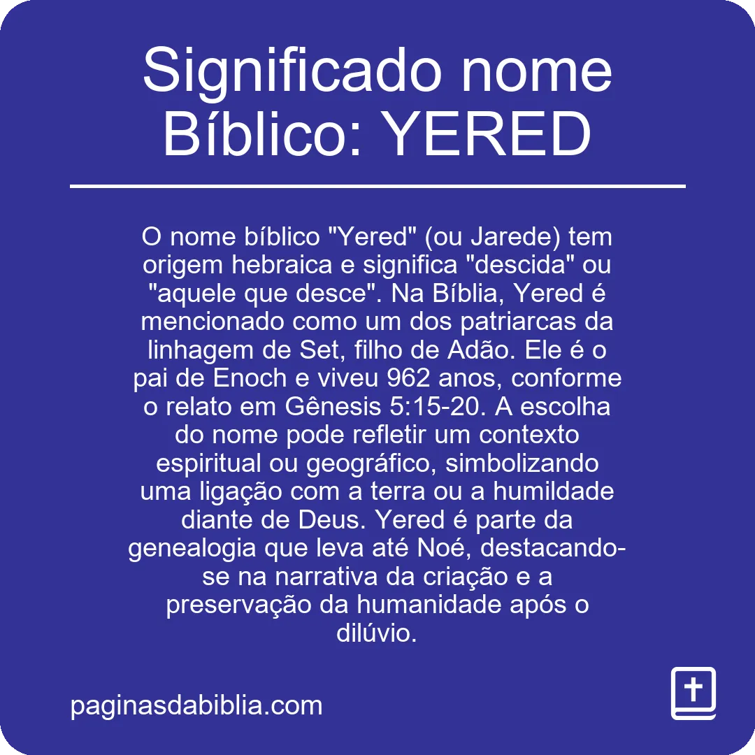 Significado nome Bíblico: YERED