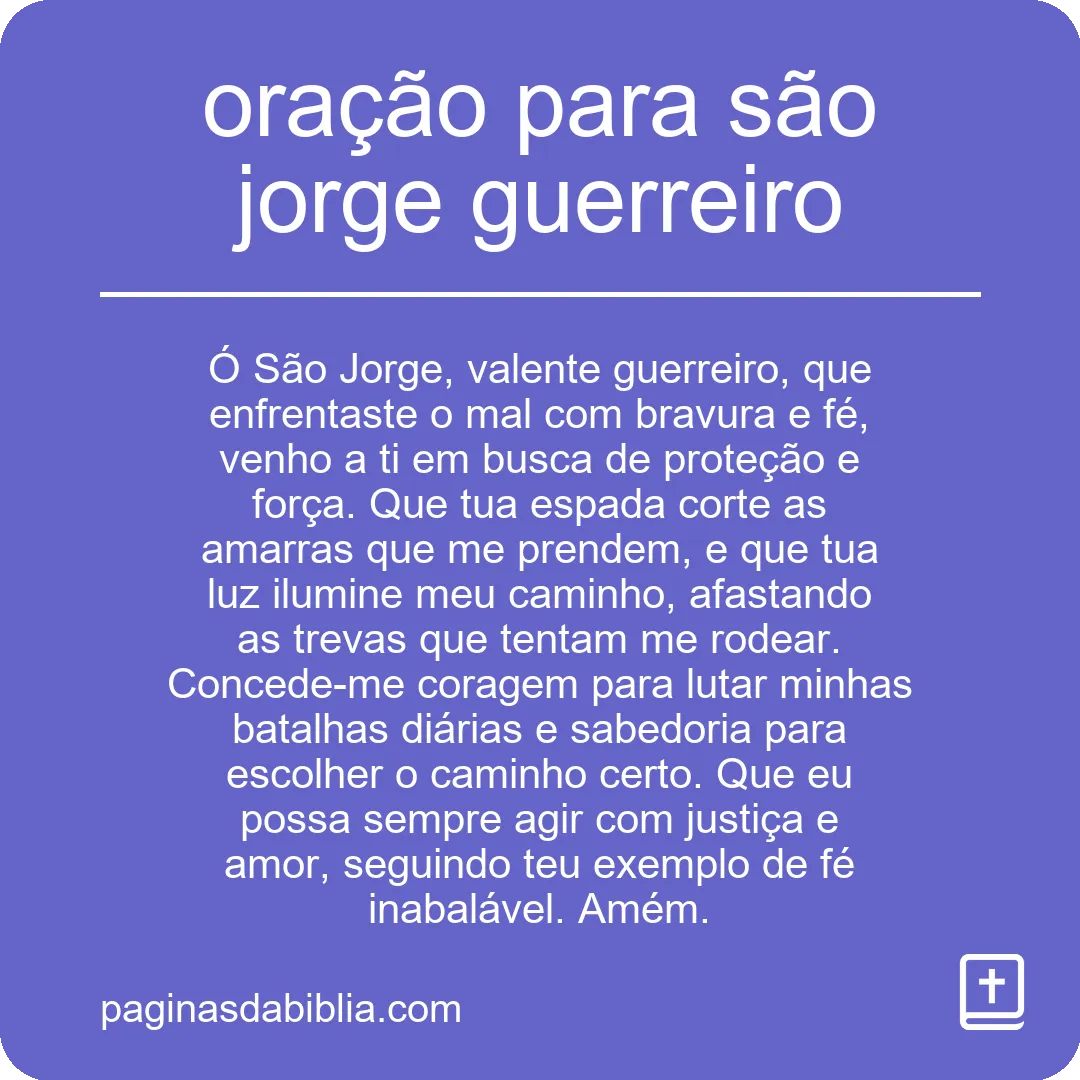 oração para são jorge guerreiro