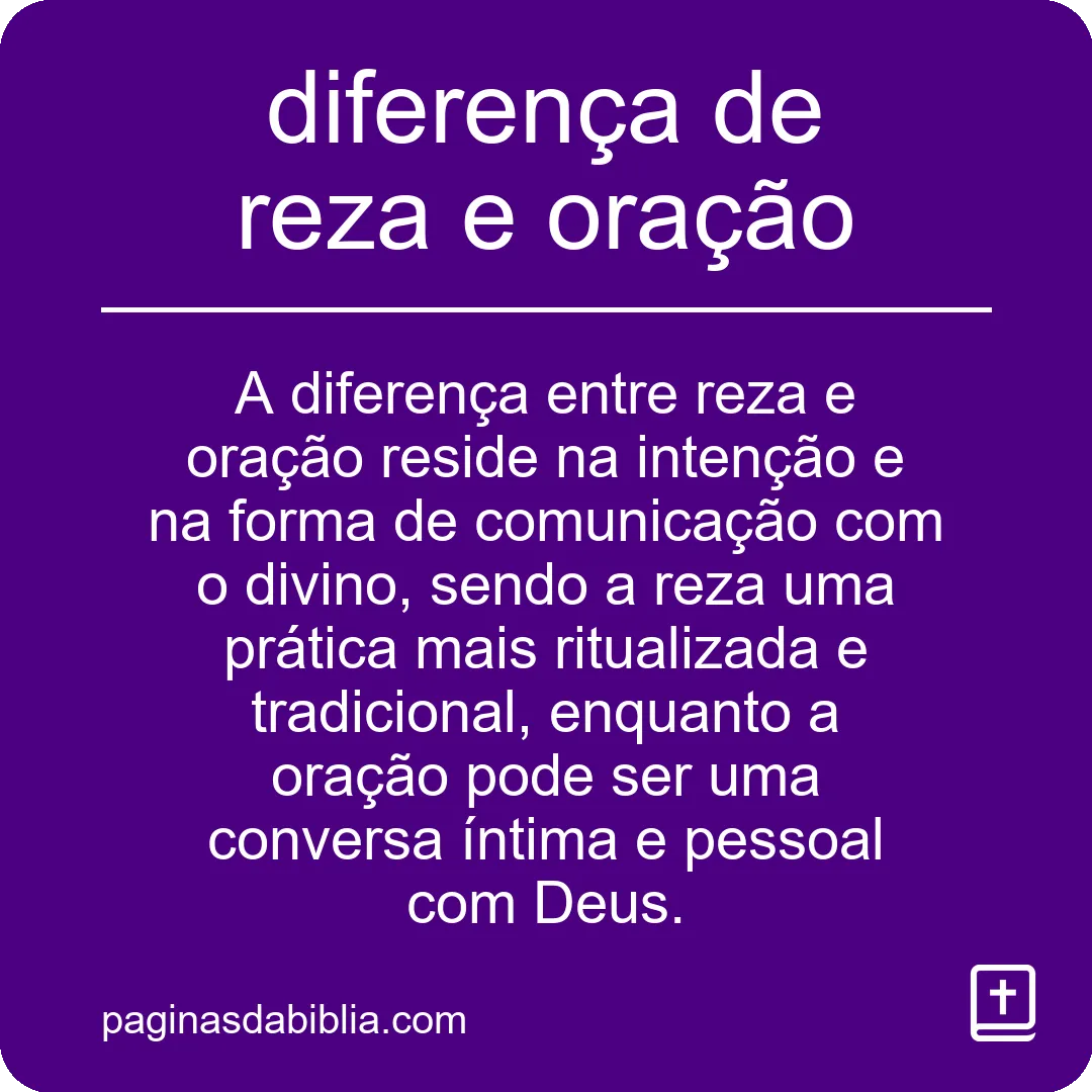 diferença de reza e oração