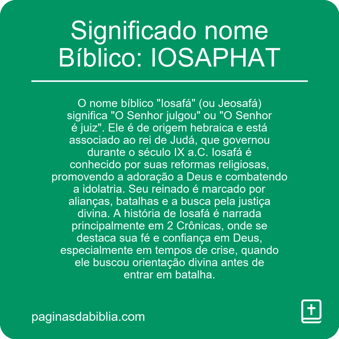 Significado nome Bíblico: IOSAPHAT