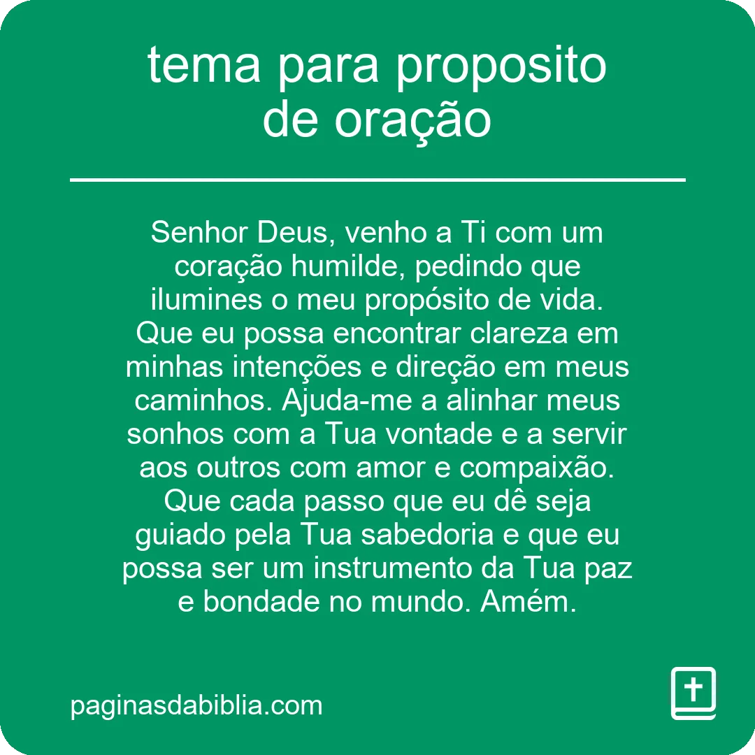 tema para proposito de oração