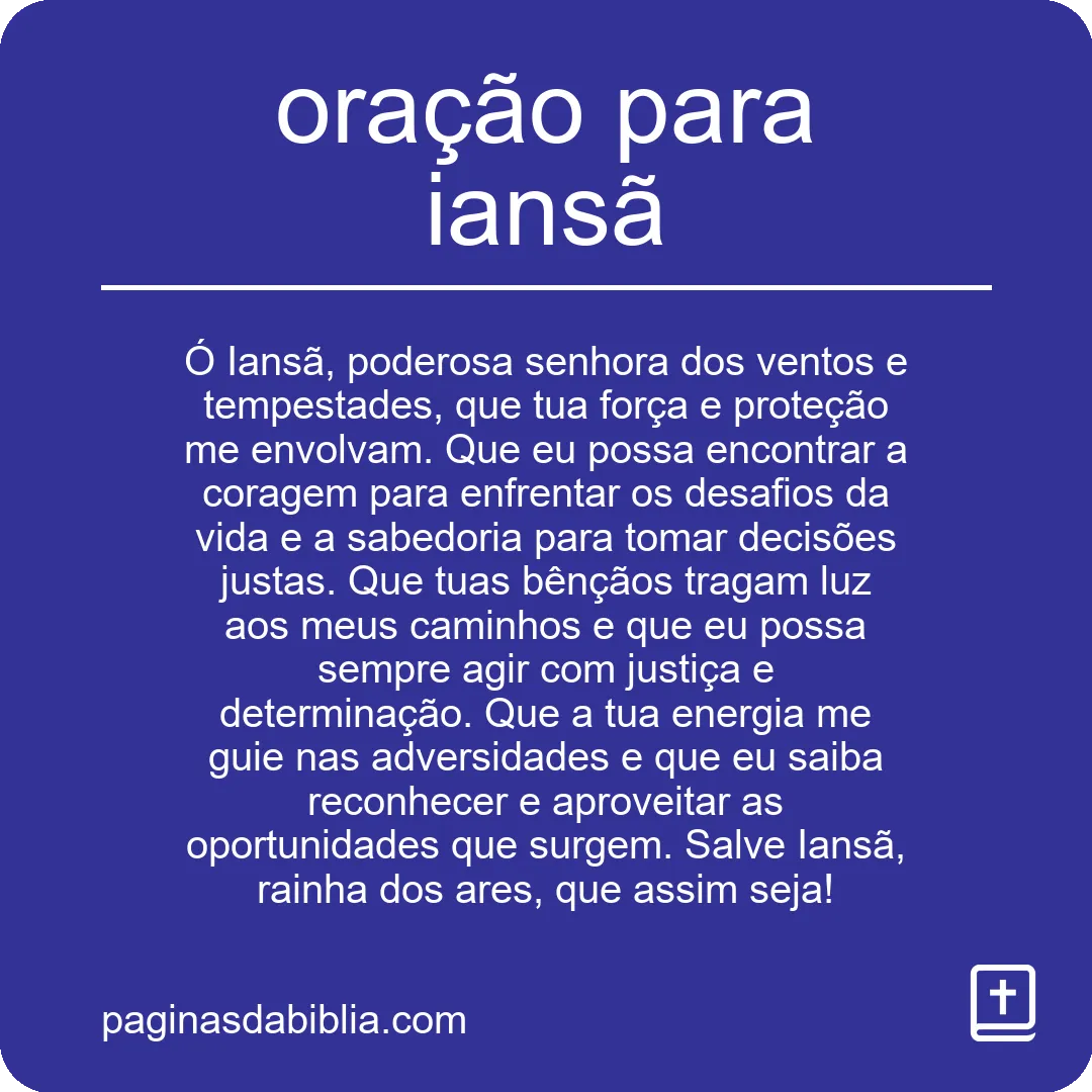 oração para iansã