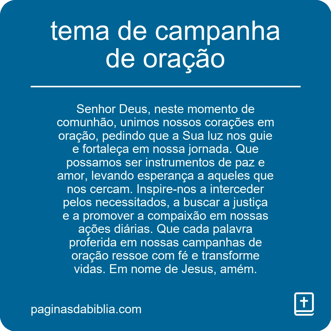 tema de campanha de oração