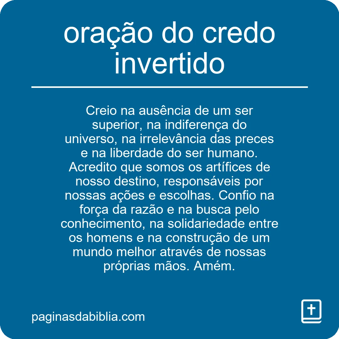 oração do credo invertido