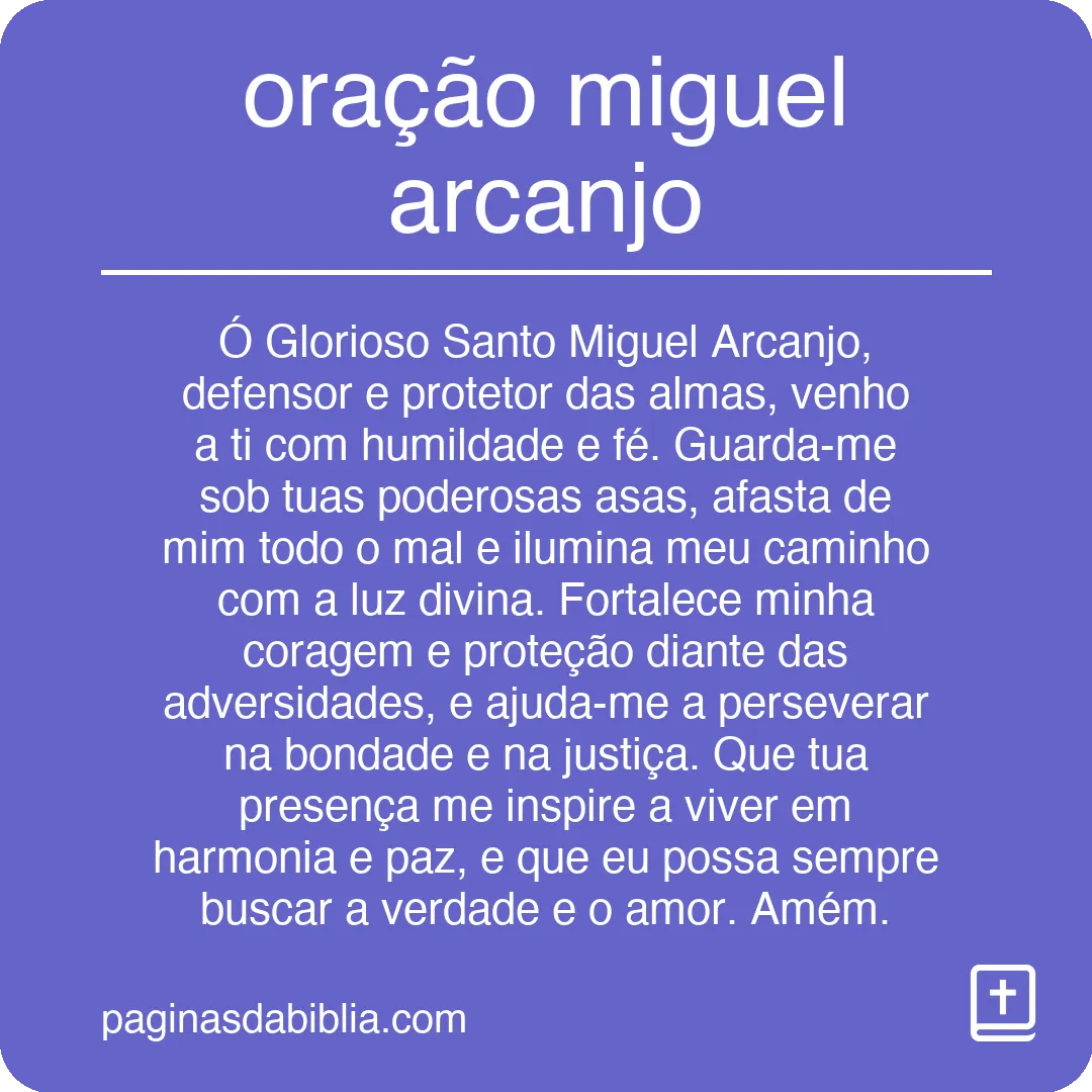 oração miguel arcanjo