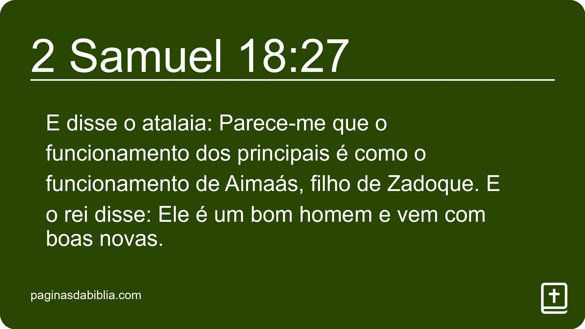 2 Samuel 18:27