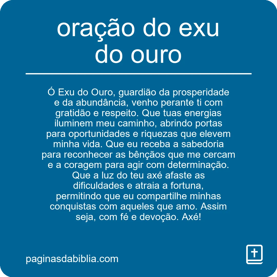 oração do exu do ouro