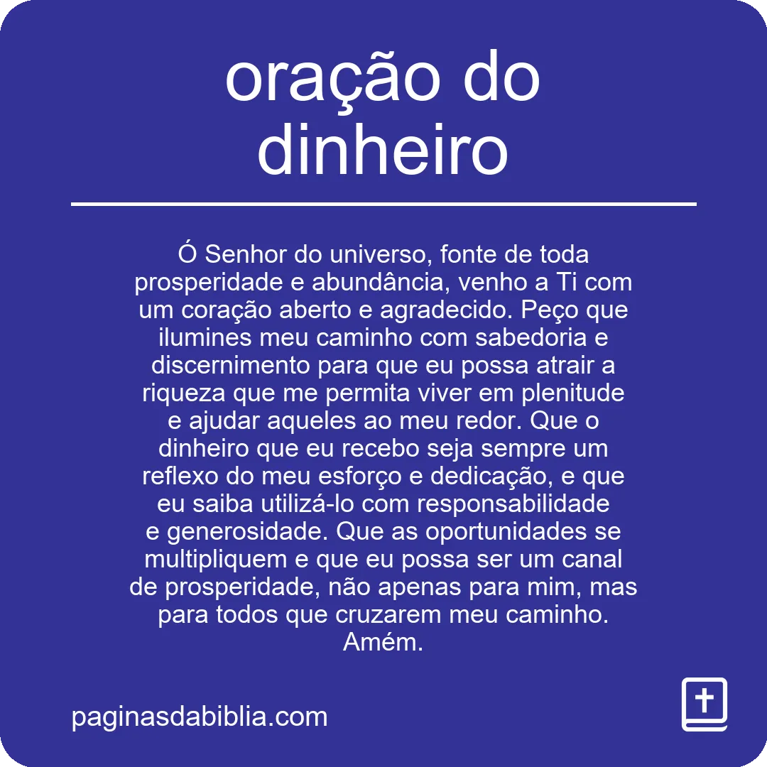 oração do dinheiro