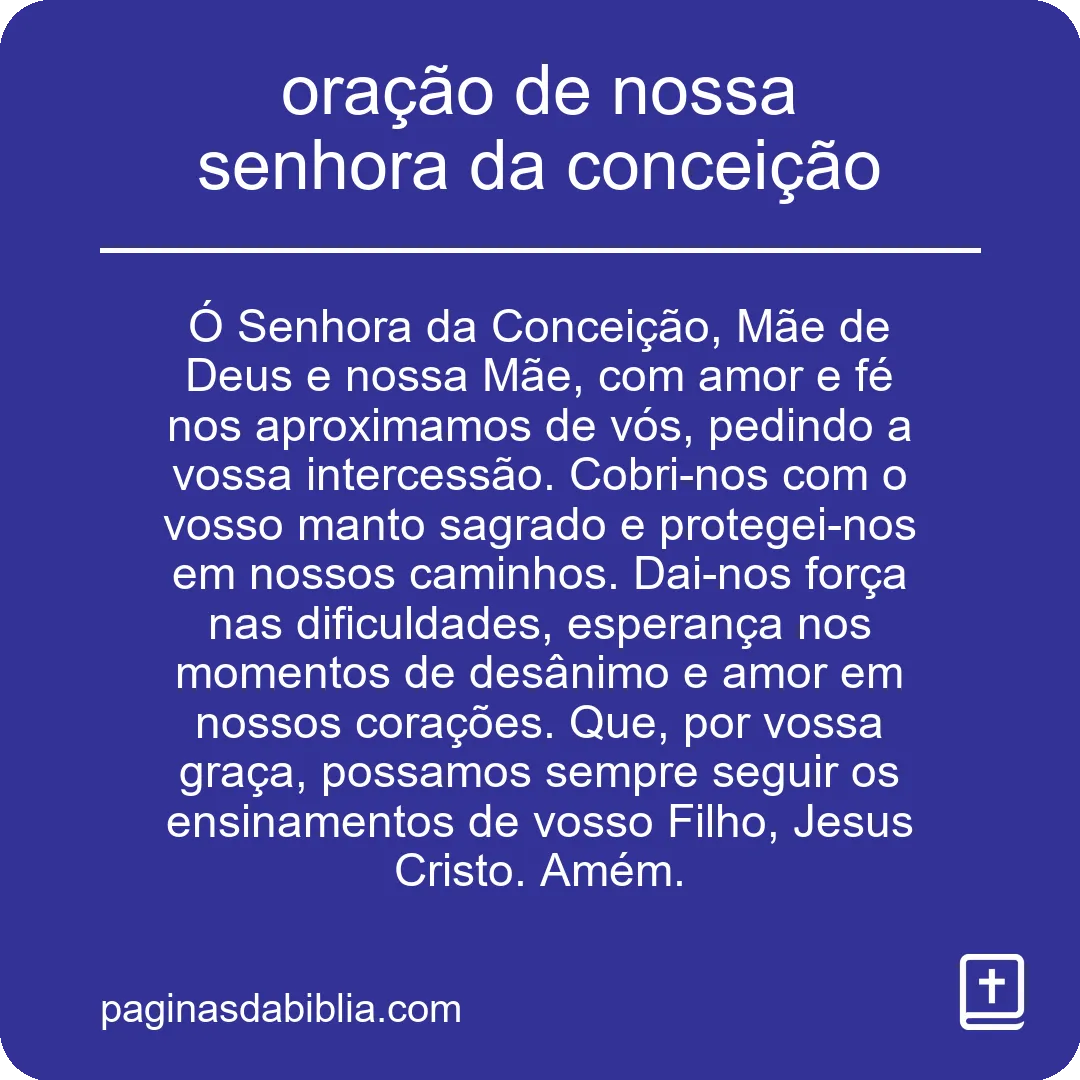 oração de nossa senhora da conceição