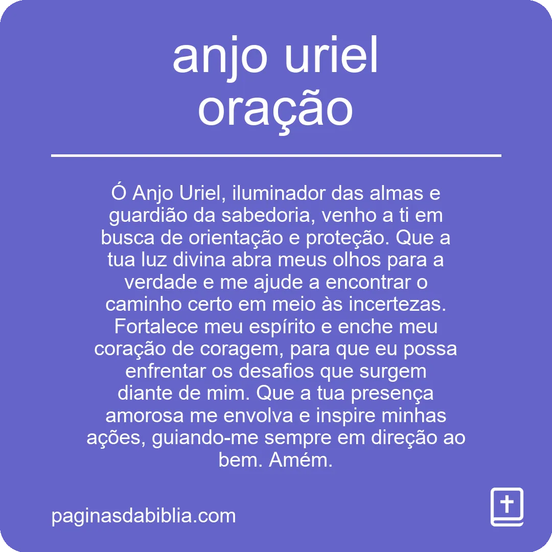 anjo uriel oração