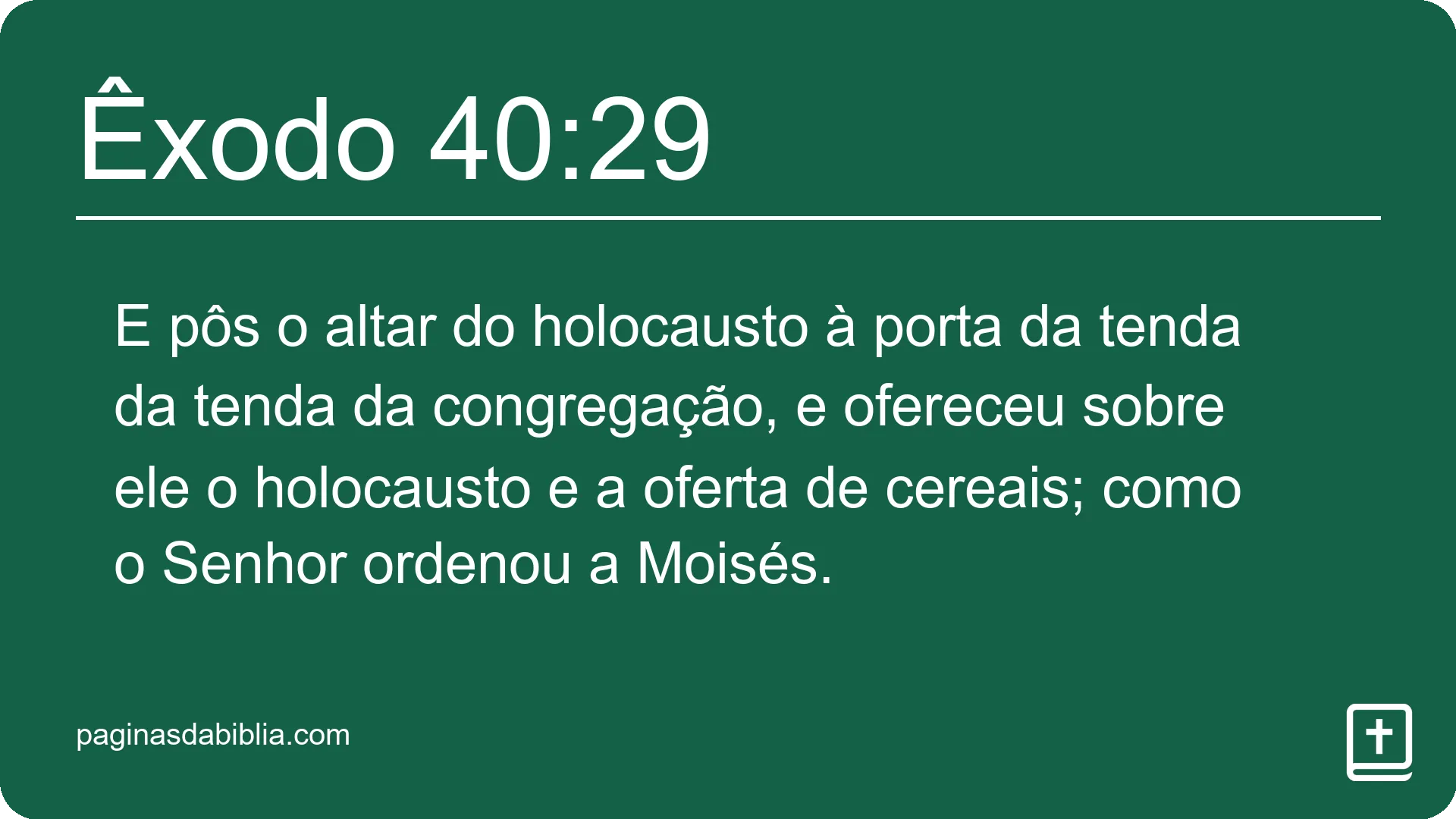 Êxodo 40:29