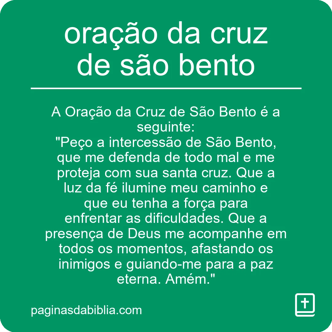 oração da cruz de são bento