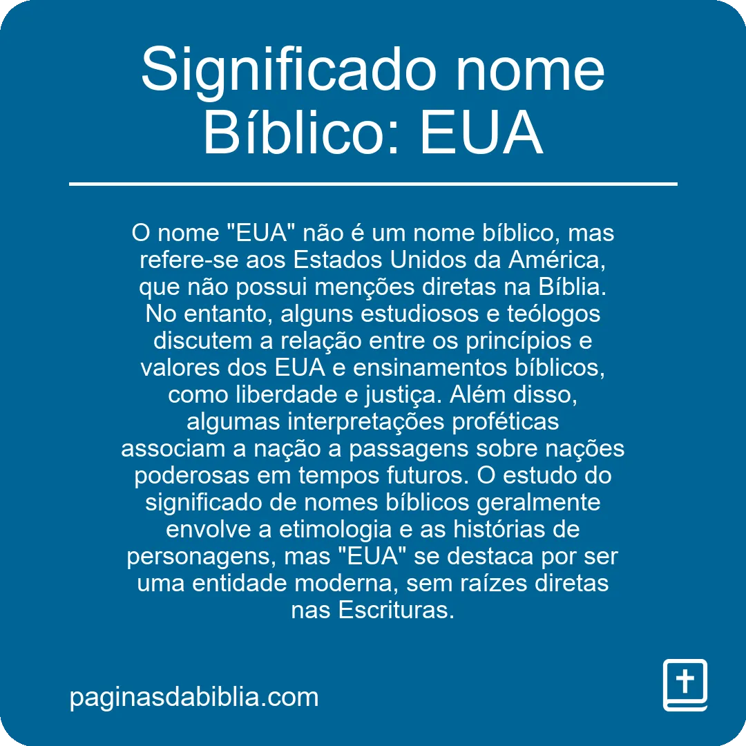 Significado nome Bíblico: EUA