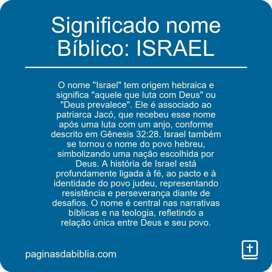 Significado nome Bíblico: ISRAEL