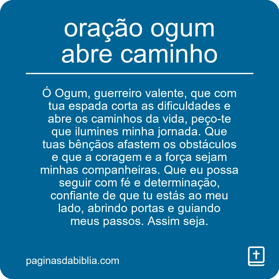 oração ogum abre caminho