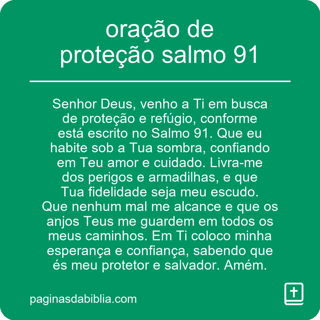 oração de proteção salmo 91