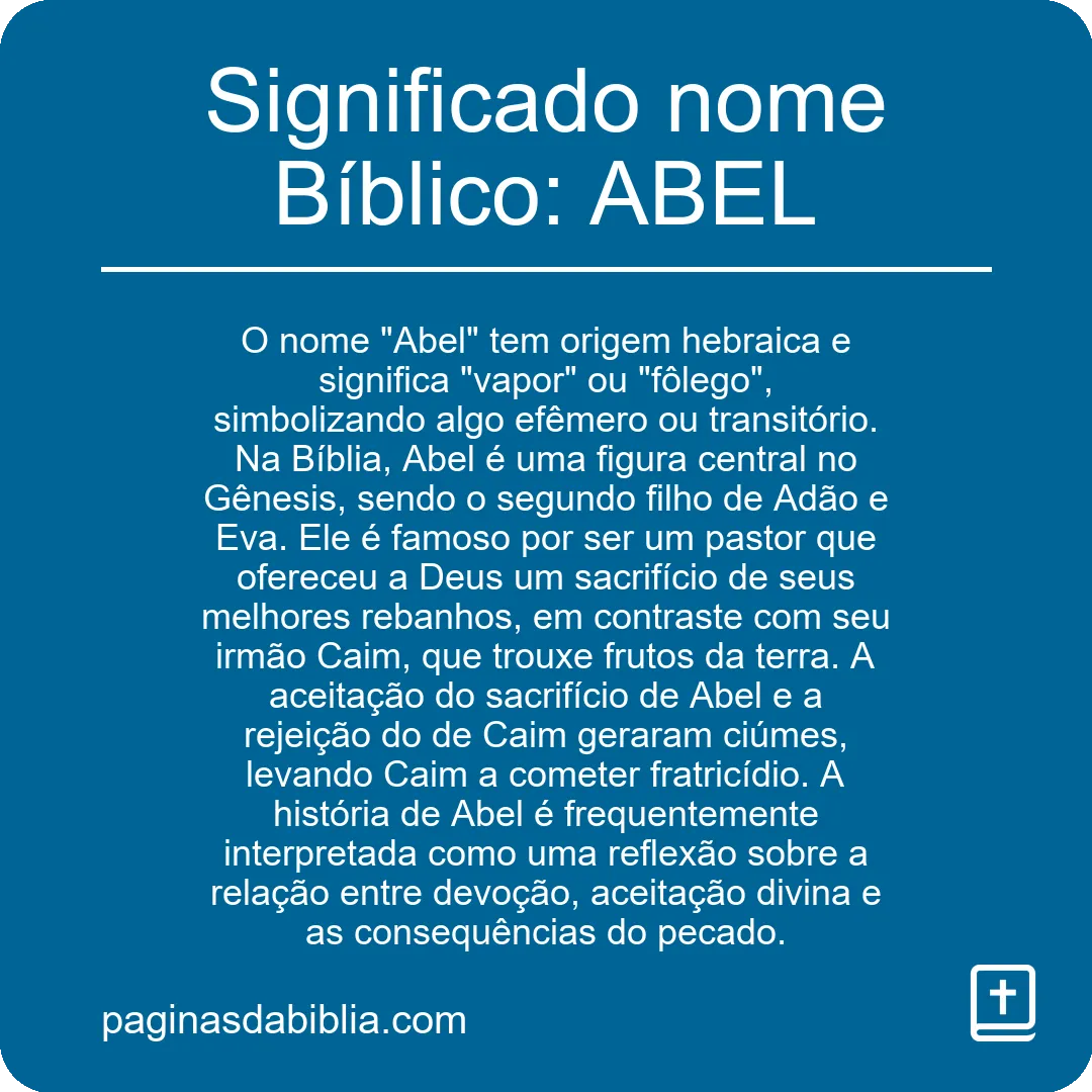 Significado nome Bíblico: ABEL