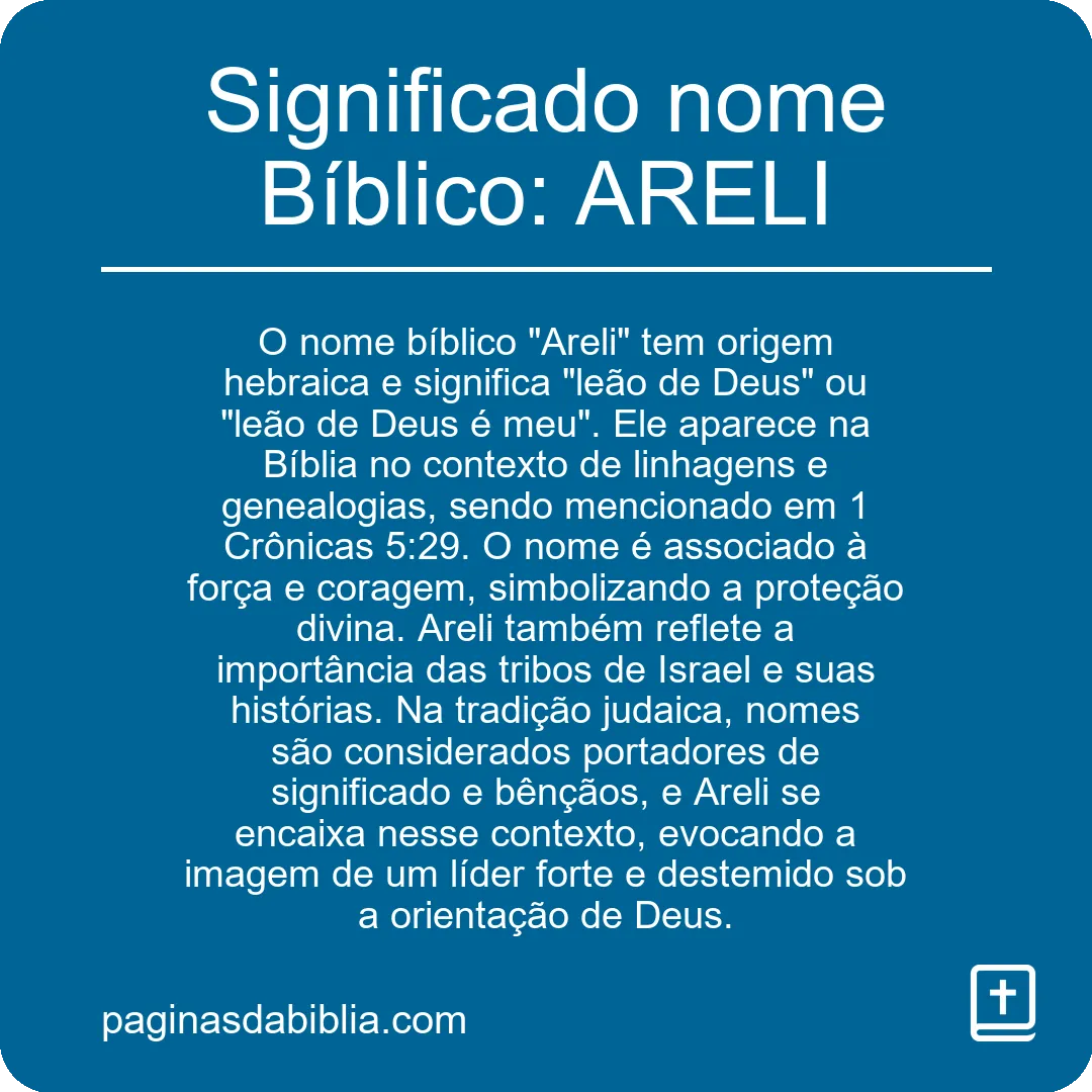 Significado nome Bíblico: ARELI