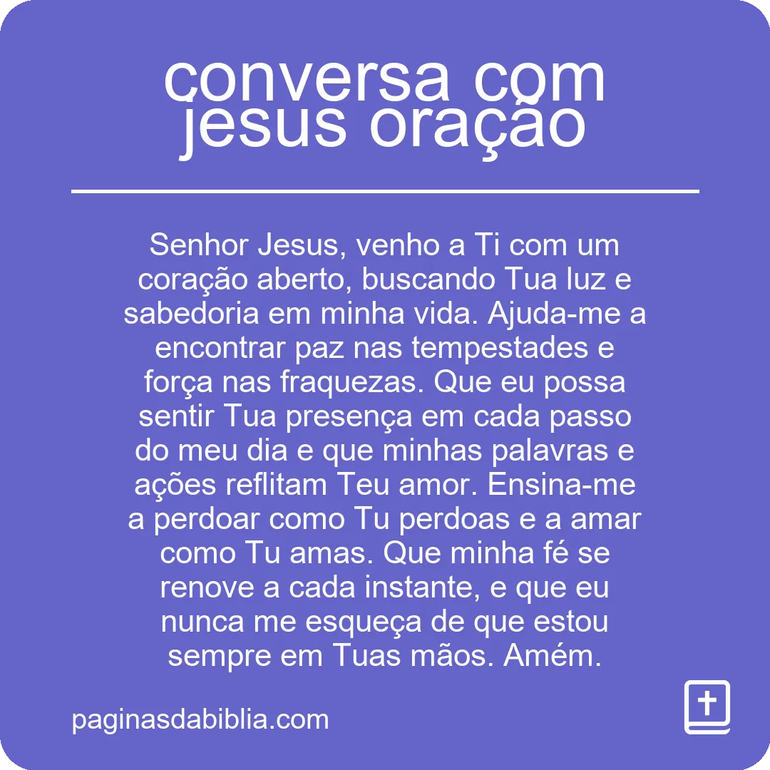 conversa com jesus oração