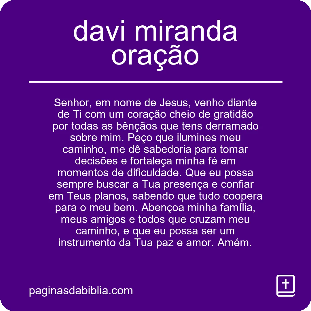 davi miranda oração