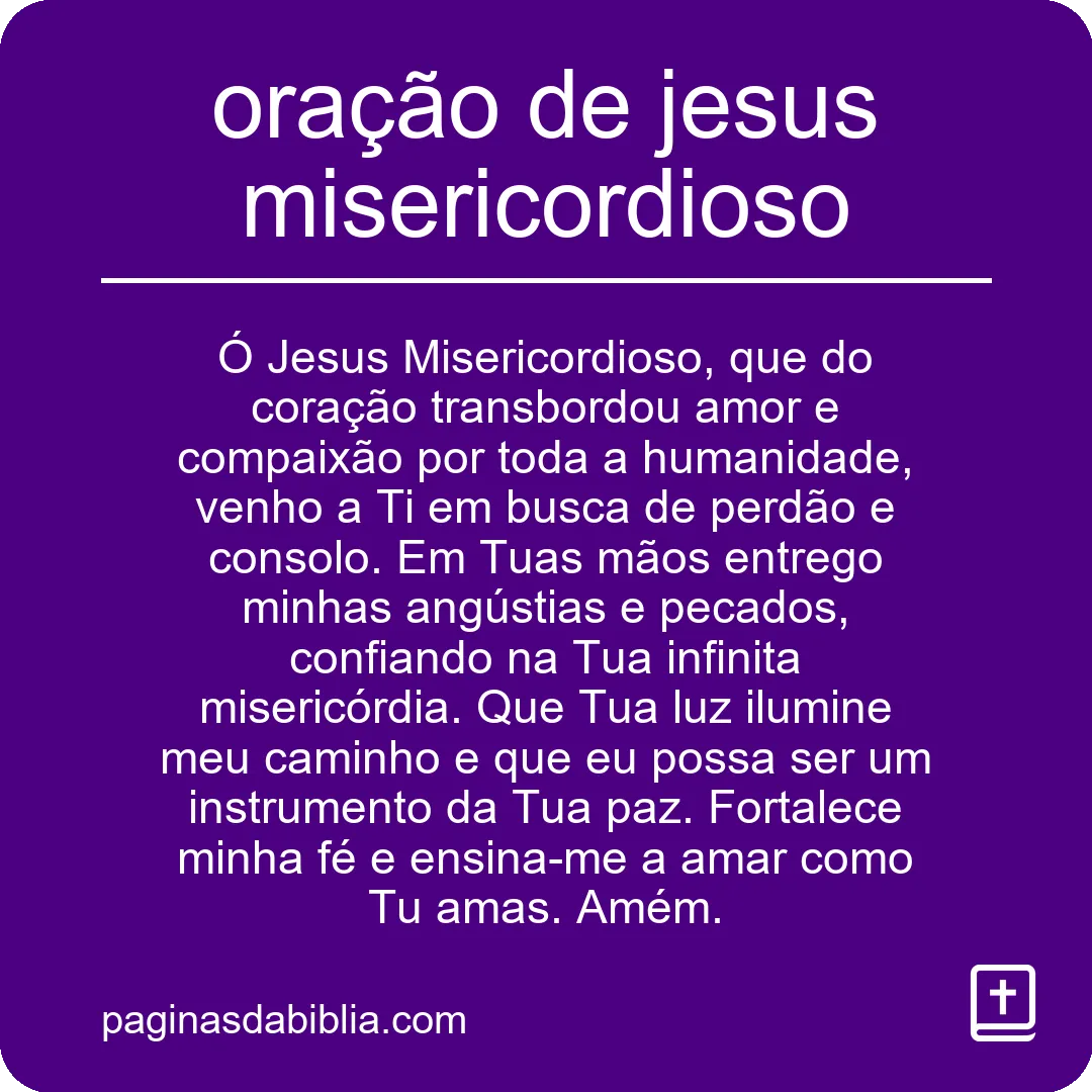 oração de jesus misericordioso