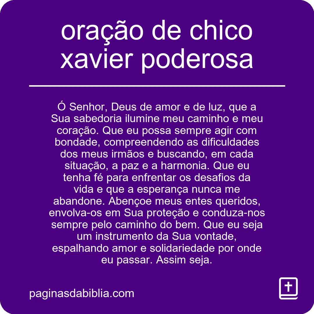 oração de chico xavier poderosa