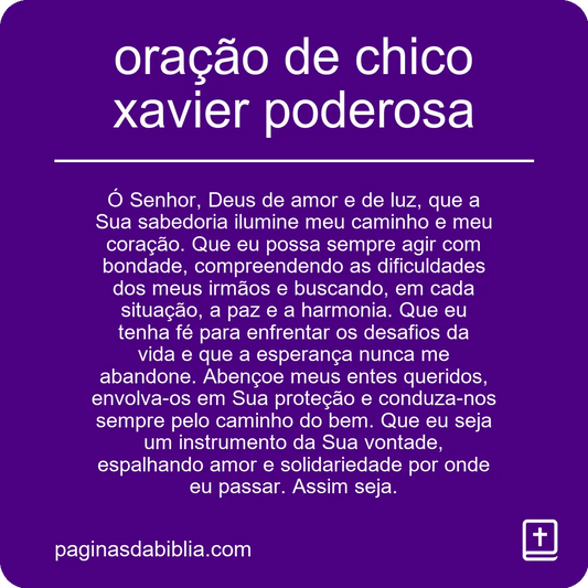 oração de chico xavier poderosa