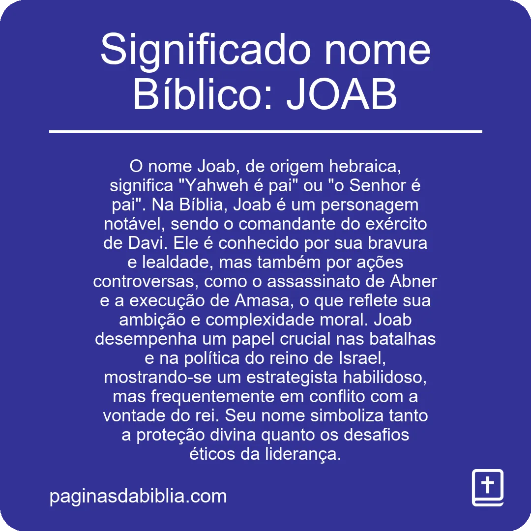 Significado nome Bíblico: JOAB