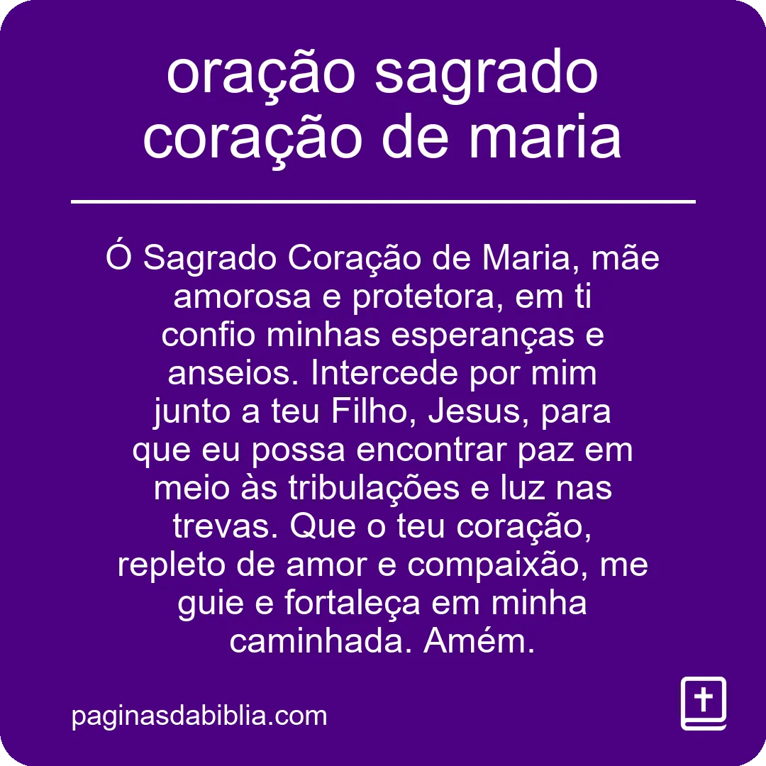 oração sagrado coração de maria