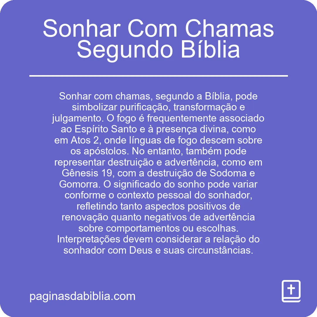 Sonhar Com Chamas Segundo Bíblia