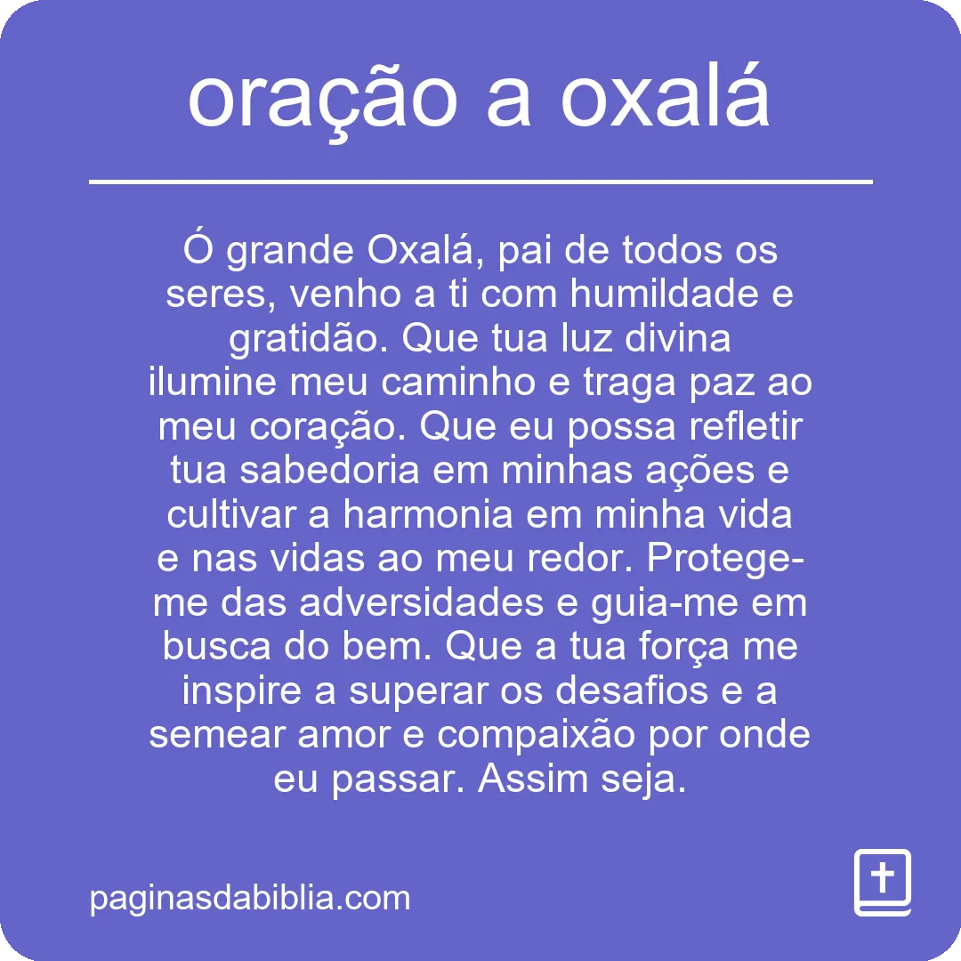 oração a oxalá