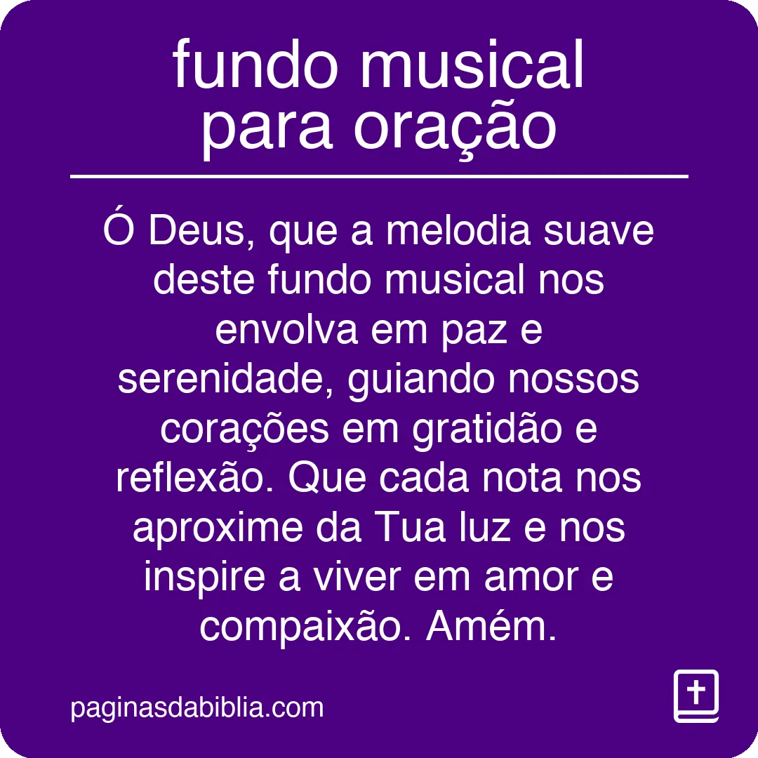 fundo musical para oração