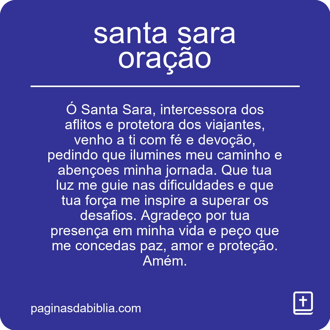 santa sara oração