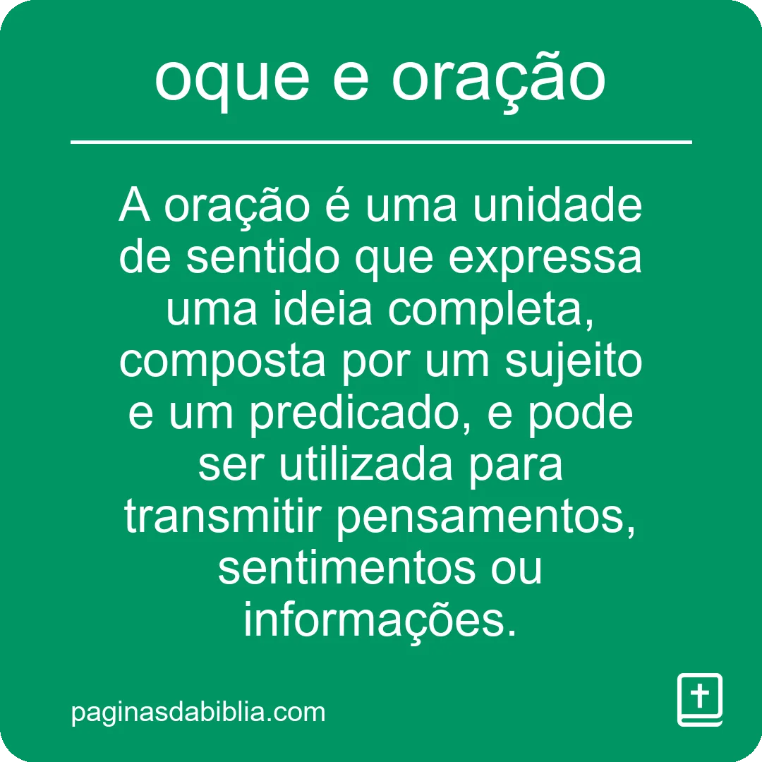 oque e oração