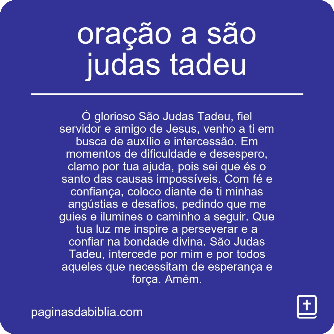 oração a são judas tadeu